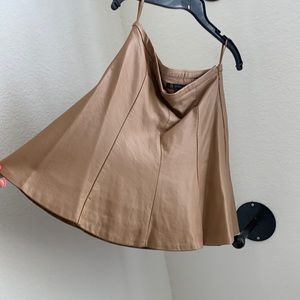Camel colored faux leather skirt